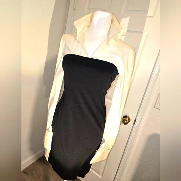 GF FERRE. Stretchy corset cone dress with white blose attached. Size 4 - Picture 5 of 17